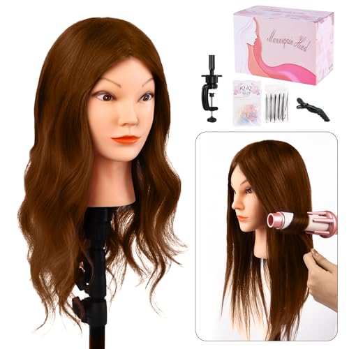 Cabeza de muñeca de cosmetología MYSWEETY de 100% cabello humano 2