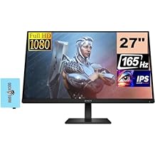 HP OMEN HDR Monitor 780F9AA#ABA Bundle with Docztorm Dock, 27" FHD IPS 1920x1080 165Hz Display, 2 HDMI 2.0, 1 DisplayPort 1.4, VESA Mount 100x100 mm, Ideal for Gaming, Black 2025 Latest Model