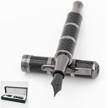 Monteverde USA Regatta Sport Full Carbon Fountain Pen Black - Stub Nib Carbon Fiber Gunmetal Pen Refillable Premium Gift