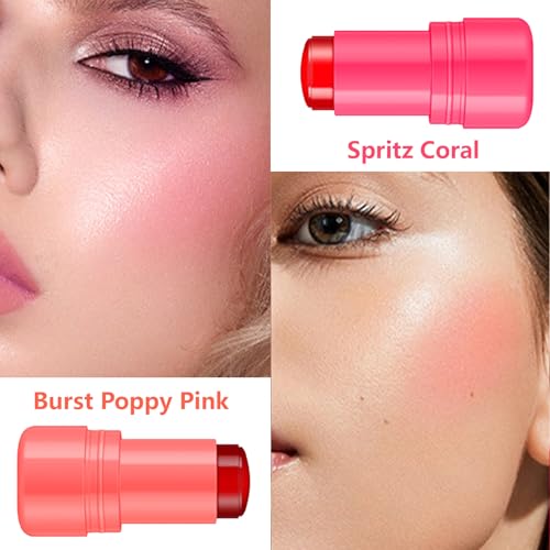 Aaiffey 2 Pcs Milk Jelly Blush,Jelly Tint Blush Stick Sheer Lip & Cheek Stain Milk Cooling Water Jelly Tint Long Lasting Face Blushes thumb #1