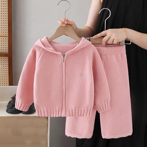 Girl's Sweaters Set 2 Piece Outfits Knit Sweater & Hat Pants Set Toddler Fall Winter Relaxed Clothes Warm Sweatsuit Hoode3