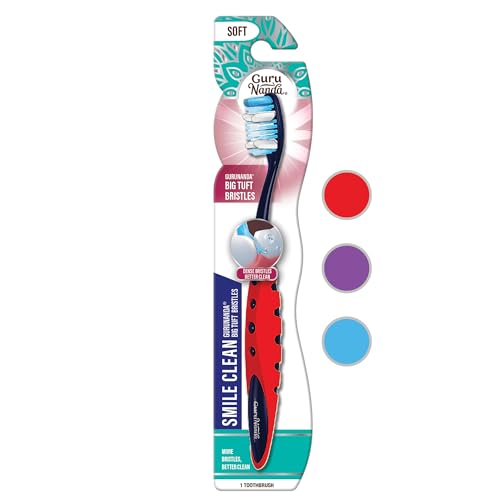 GuruNanda Smile Clean Toothbrush - Big Soft Bristles - Helps