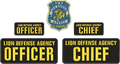 Special Patches for Velcro Patches for Uniform for L D Chief Embroidery Patch 5X4 4X10 and 2X5 Hook ON Back Gold ON Black Model-Q-X989-2005