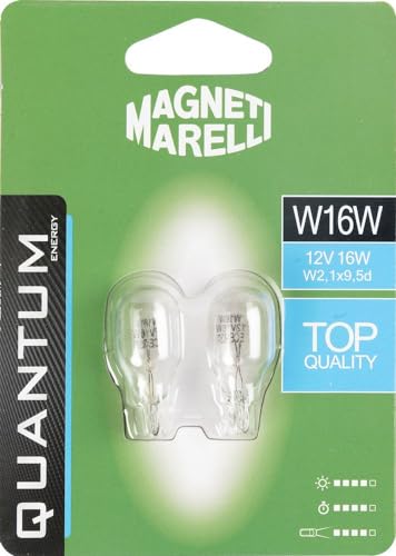Quantum Energy Magneti Marelli W16W Paar Autolampen aus Glas 12V 16W Anschluss W2 1x9 5D