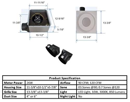 Ventilador de baño Aero Pure AP90-SL W Slim Fit con luz LED de 10 W y 3000 K, acabado blanco miniatura 3