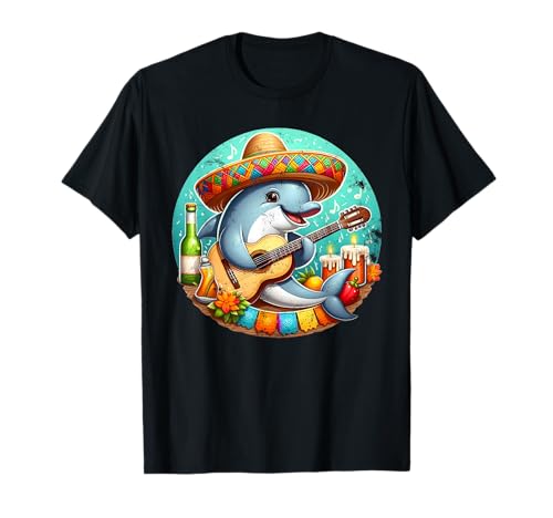 Delfín Guitarra Cinco de Mayo Camiseta