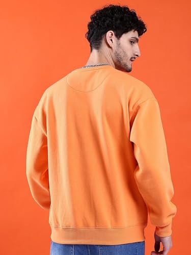 Image of The Indian Garage Co Men Oversized Solid Crew Neck Overhead Sweatshirt