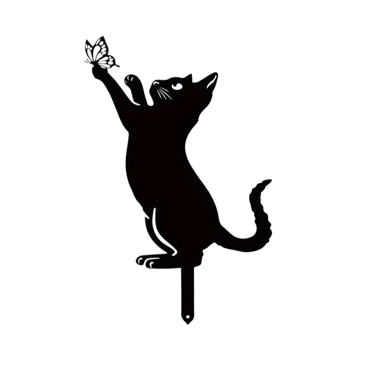 AFDHVTKLDR Garden Decorative Silhouette Cat Family Garden Stakes Decorative Cute Silhouette Animal Outdoor Statues for Yard Lawn(TY3156-03-z)