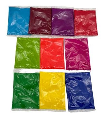 Holi Poudre pour festival, fête, mariage, séance photo, 10 couleurs, 50 sachets de 100 g chacun