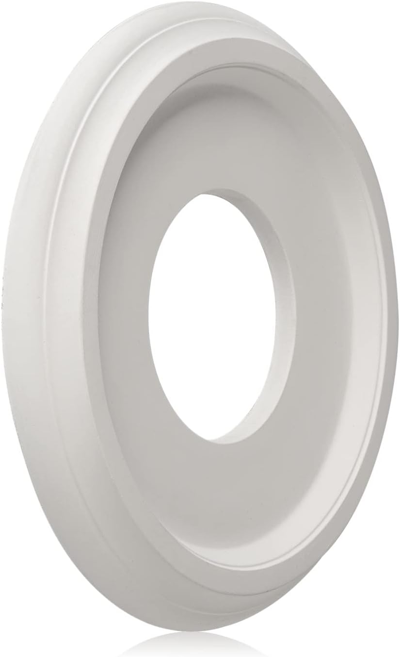 2Packs Molded Nylon Ceiling Medallion for Light Fixtures and Ceiling Fans, 9.8"OD x 4"ID x 0.94"P (Fits Canopies up to7-1/4")（White）