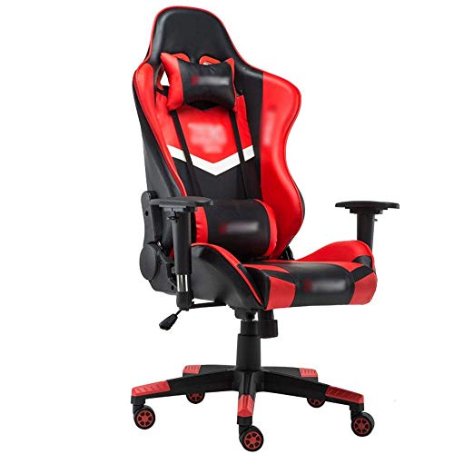 YUXIwang Bureaustoel E-Sports Stoel Racing PU Lederen Verstelbare Ergonomische Draaistoel fauteuil Compatibel met verschillende gelegenheden Compatibel met Werken Gaming (Kleur: Rood, Maat: 70X70X127CM) - Afbeelding 3