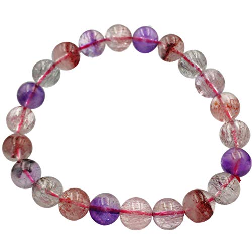 Bracelet cristal de quartz Super Seven coloré, un cadeau mémorable et rare