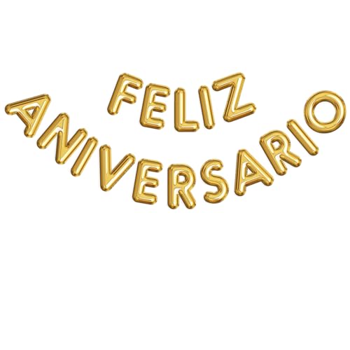 Decoração 'Feliz aniversário' - grinalda balões de alumínio para festa, comemoração de aniversário de casamento, casamento, negócios, amizade ou eventos especiais
