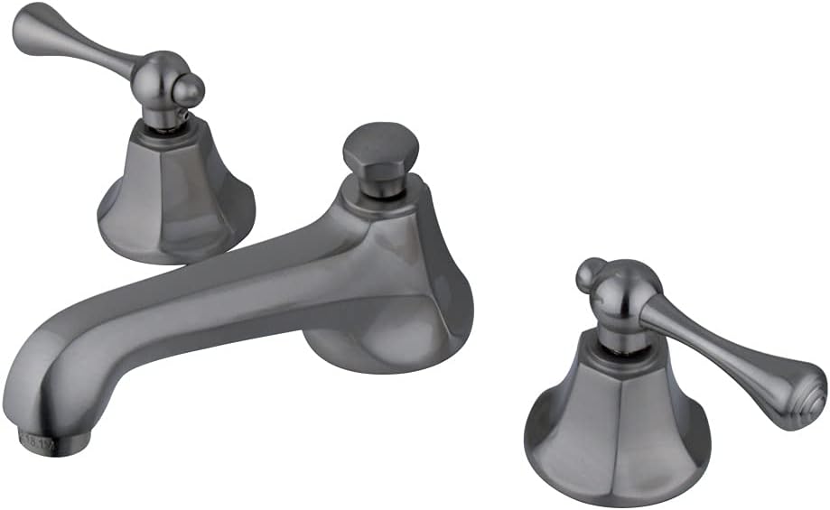 Weekly Top Sale Kingston Brass KS4468BL Metropolitan Widespread Lavatory Faucet with Metal lever handle, Brushed Nickel