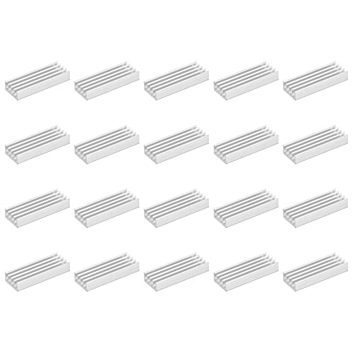 uxcell 30x11x5mm Aluminum Heatsink Electronics Cooler for MOS IC Chip Silver 20 Pcs