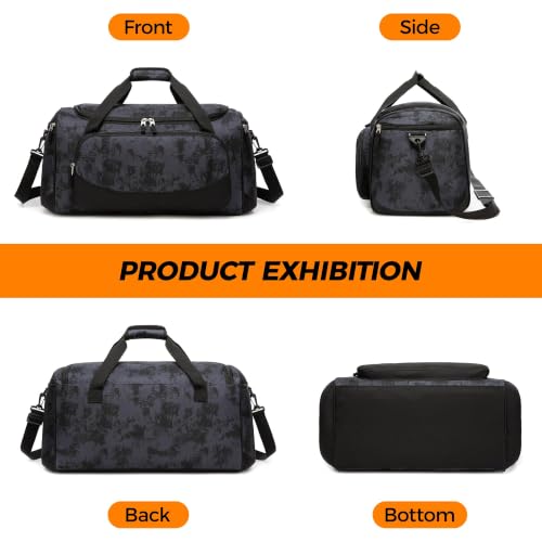 Image of Uarition Gym Bag for Men & Women - 50L Duffle Bag for Travel, Black Tie-Dye