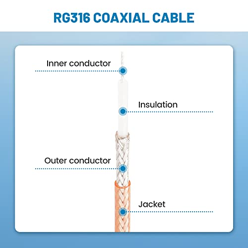 Anina cable coaxial RF con adaptadores SMA a UHF 3 unidades miniatura 3