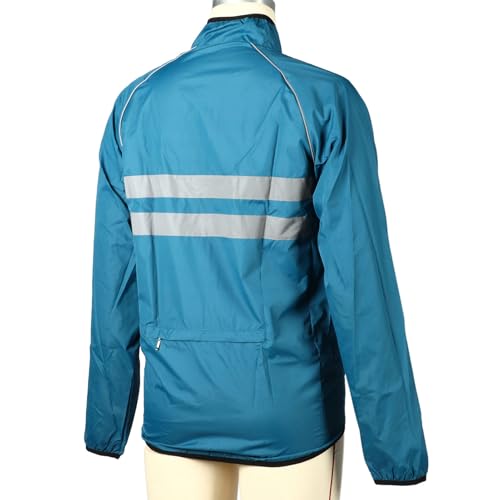 Chaqueta Reflectiva Rompeviento para Ciclismo Hombre Azul XL miniatura 2