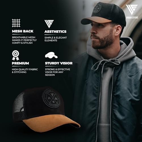 Image of Urban Effort Trucker Hat for Men - Mesh Back Baseball Cap, 5 Panel Snapback Hats for Men and Women