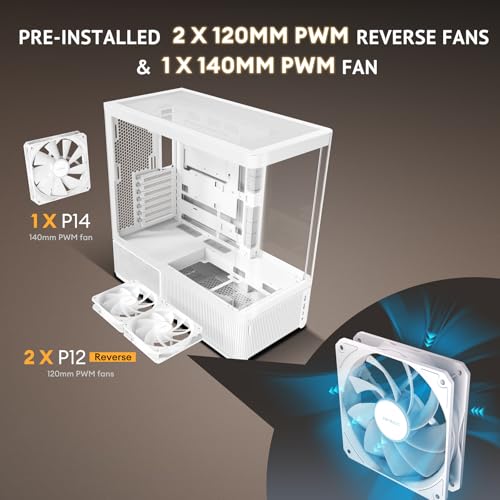Image of Antec C6 Curve Air Mid-Tower ATX PC Case, 3 PWM Fans, White