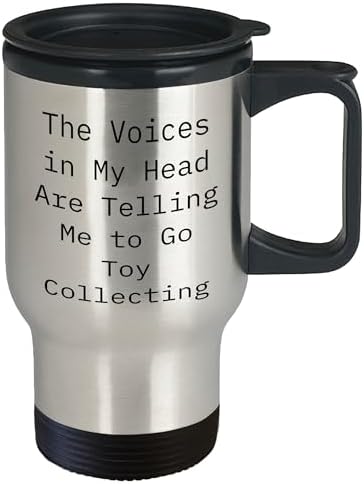 Generic Funny Toy Collectors Travel Mug | Sarcastic Toy Collecting Gifts for Men | Hilarious Fathers Day Unique Gifts for Dad from Daughter or Son, 14oz, Silver image 4