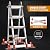 Soctone Ladder, A Frame 4 Step Extension Ladder, 17 Ft with Multi Position & Removable Tool Tray with Stabilizer Bar, 330 lbs Weight Rating Telescoping Ladder for Household or Outdoor Work