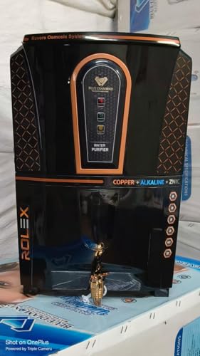 Image of BLUE DIAMOND Rolex RO + UV + Copper + Zinc + Alkaline + UF + TDS Adjuster | Digital Display | Fully Automatic Function Water Purifier and Best For Home and Office- 14 liters (Black)