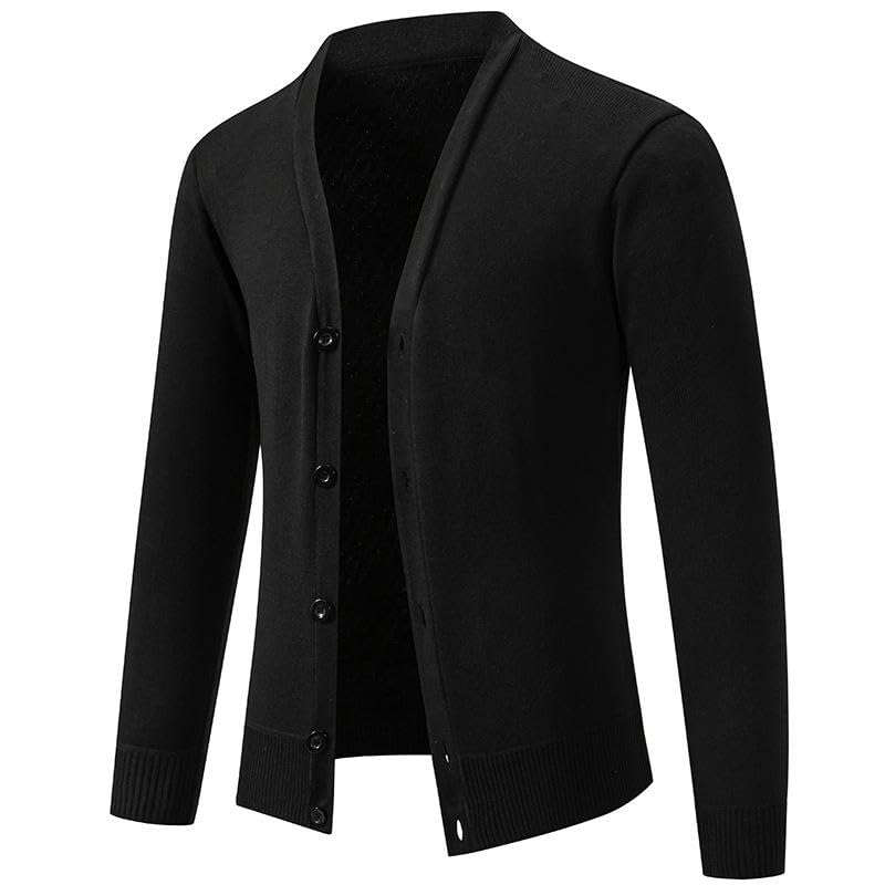Suéter de punto para hombre que estiliza la figura con cuello en V casual 3