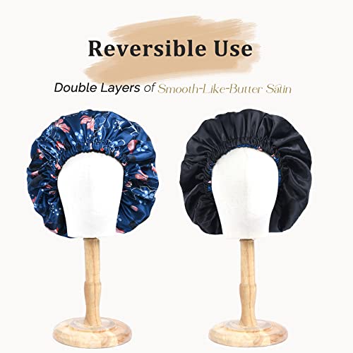 image for YANIBEST Adjustable Silk Bonnet Double Layer Satin Bonnet Hair Bonnet 