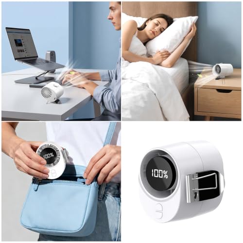 Ventilador de clip compacto con linterna integrada y carga USB C 3