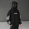XYXIONGMAO Streetwear Techwear Hoodie Tactical Mens Black Urban Hip Hop Japanese Sweatshirt, Black, 3XL #2