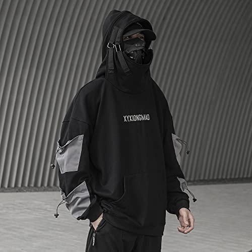 XYXIONGMAO Streetwear Techwear Hoodie Tactical Mens Black Urban Hip Hop Japanese Sweatshirt3