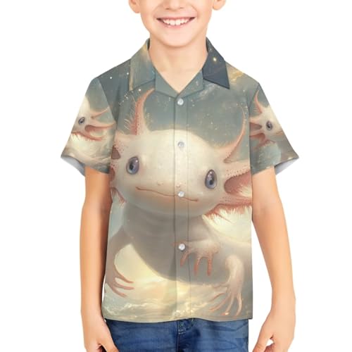 Little & Big Boy's Button Down Hawaiian Shirts Short Sleeve Cool Animal Print Summer Shirt3