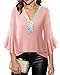 Timeson Valentine Tops for Women: Sequin V Neck 3/4 Sleeve - Blouses for Women Dressy Casual Spring Fashion 2026 Sparkly Shirts Work Business Outfits Trendy Ladies Formal Attire Wedding Evening Party