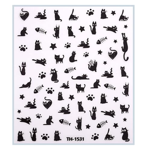 Uñas Francesas Pegatinas De Arte De Arte Uñas Adhesivas Calcomanías Decoraciones Gatos Pegatinas Arsos