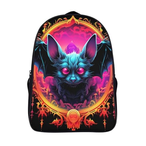 Sac à dos de voyage imprimé 3D chauve-souris pour l'école primaire