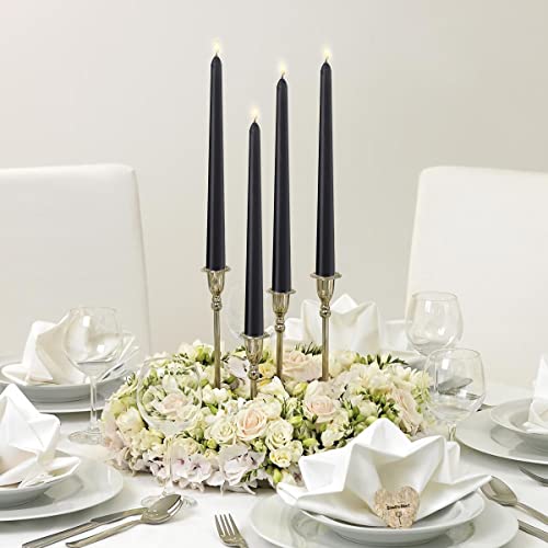 12 Packs 10 Inch Black Taper Candles, Unscented Dripless Candlesticks For Halloween Christmas Eve Easter Candlelight Service Vigil Memorial And Devotional #TOP5