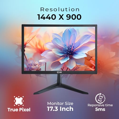Image of EVM 175 Grand WD LED Monitor - 17.3 Inch, 1440x900 Resolution, VGA & HDMI Ports, 5ms Response Time, 16.7M Colors, Energy Efficient, VESA Mount Compatible (Evm-175-GRAND-WD-LED)