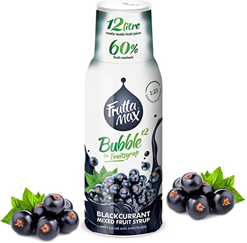 FruttaMax BlackCurrant Syrup | Less Sugar | 60% Real Fruit Concentrate | Suitable for soda Machine 500ml