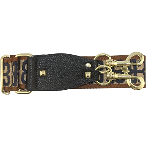Image of Duwi Wide Purse Strap Multicolor Striped Guitar Style Strap Adjustable Canvas Crossbody Bag Strap