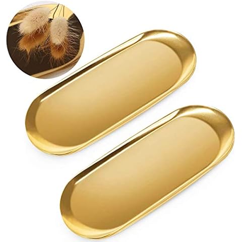 Bandeja Dorada Ovalada de Acero Inoxidable (2 Piezas) Cover