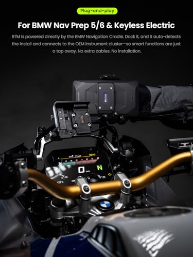 Image of R7M 7 inch Wireless Motorcycle CarPlay & Android Auto for BMW Motorcycles - Native Wonder Wheel & Action Camera Control (GoPro /Insta360)| TPMS /RPM| OTA Updates|1200-Nit IP69K GPS | Nav Prep 5 /6