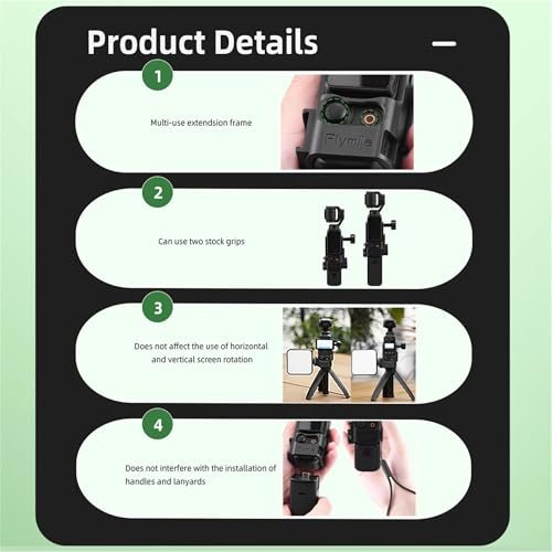Soporte de expansión Pocket 4 adaptador de cámara con interfaz de 2 puntas 7