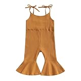 ZAXARRA Toddler Baby Girl Summer Clothes Baby Girl Jumpsuit Romper Baby Overalls Straps Bell-Bottom