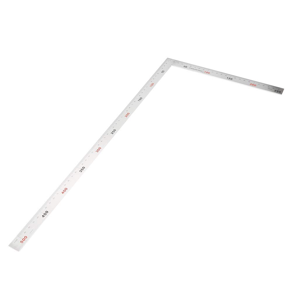 Squadra Metallo, Righello ad Angolo Retto in Acciaio Inox Righello Metallo Righello Falegname Squadretta Carpentieri 90°Righello Quadrato Strumento per Falegname Ingegnere