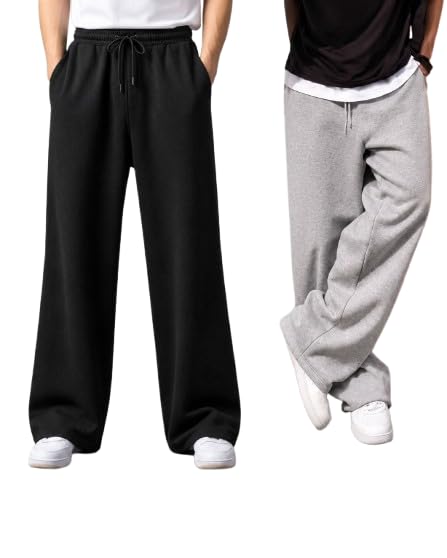 R Cube Men’s Baggy Fit Track Pants, Pack of 2 - Image 1
