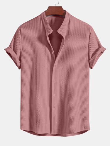 Image of GRECIILOOKS Men's Polycotton Regular Fit Casual Shirt | Stylish | Printed | Solid | Short Sleeve | Trendy (Available in Plus Size)