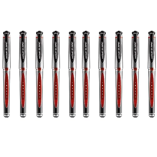 Stylo encre gel rouge uni-ball UM-153S large pour corriger vos copies et annoter vos dossiers