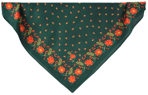 NESGA TEXTIL Pañuelo Portugués/Gallego – 100% Viscosa – 90 x 90 cm – Pañuelo Tradicional Regional para Traje Típico (Verde Botella)