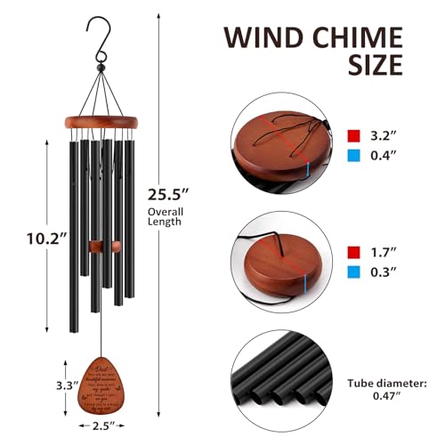 Image of Memorial Gifts for Loss of Dad,Memorial Wind Chimes 25'', Bereavement Gifts for Loss of Father, Home Decor Outdoor Garden, Soothing Melodic Tones with Mute Option